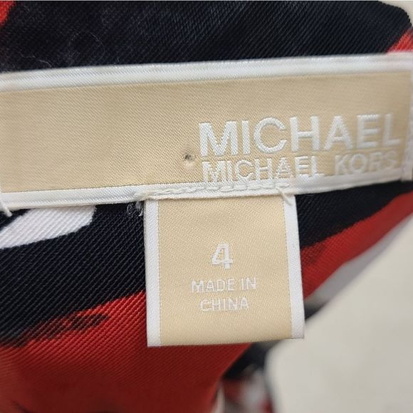 Michael Kors Red and Black Mod Print Shift Dress size 4 - Picture 8 of 8